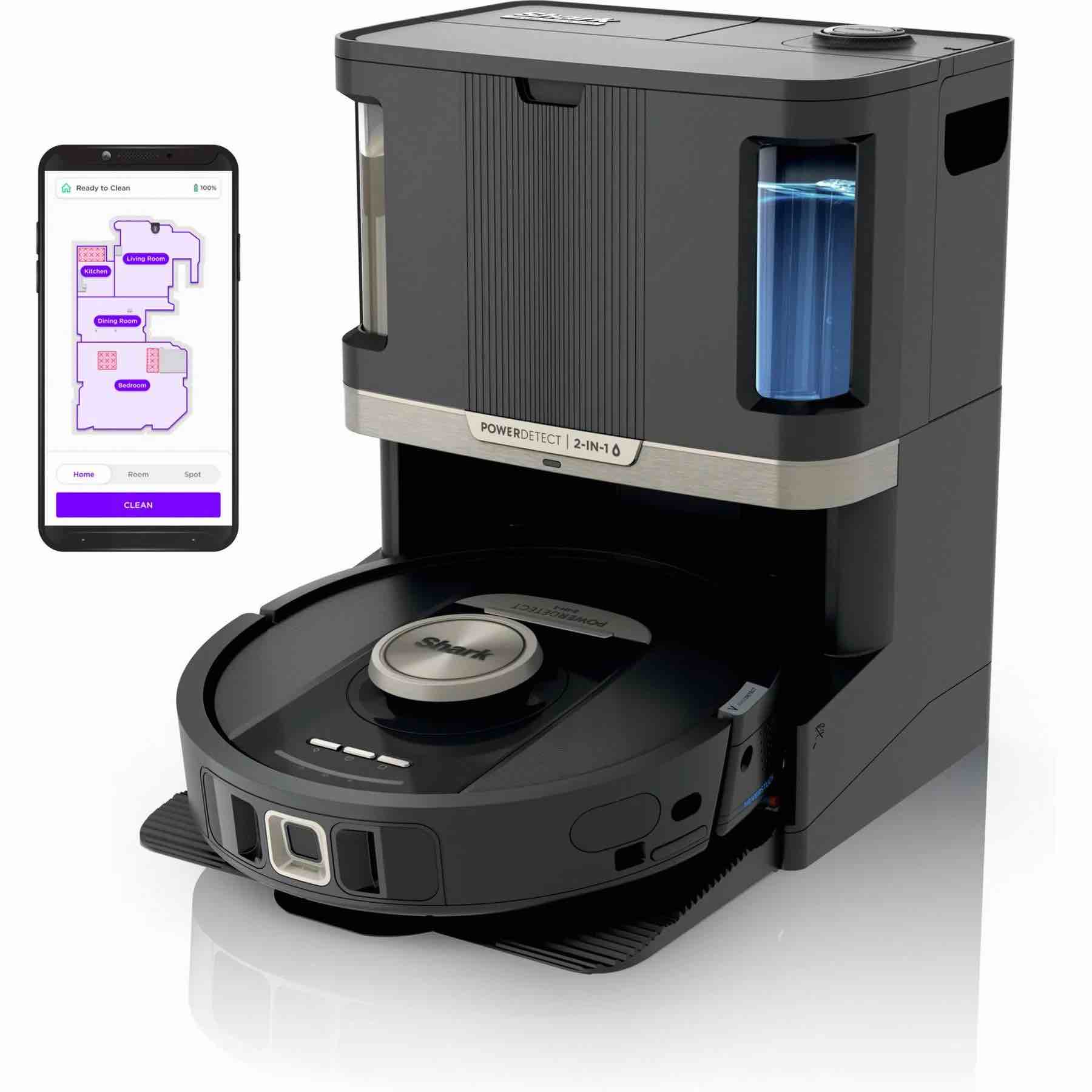 Shark Powerdetect 2-in-1 Robot Vacuum and Mop with NeverTouch Pro Base