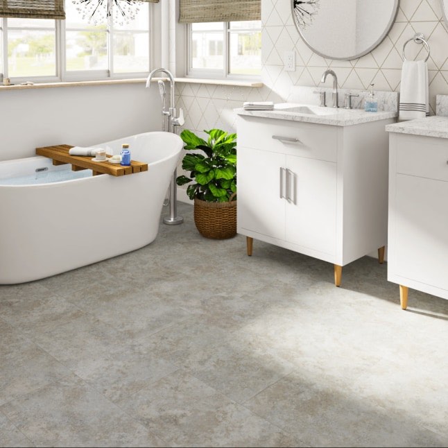 (543.3 Sq Ft.) Mohawk Dark Gray Tones Flex Stone look 20-mil x 12-in W x 24-in L Waterproof Luxury Vinyl (36.22 Sq. Ft. Per Box) (BID IS PER Sq.Ft., LOT IS FOR 543.2 TOTAL. MSRP $2.99 Per Sq Ft.)