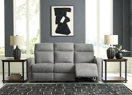 Signature Design by Ashley Gauntlet Sterling Manual Reclining Sofa 39” x 76” 