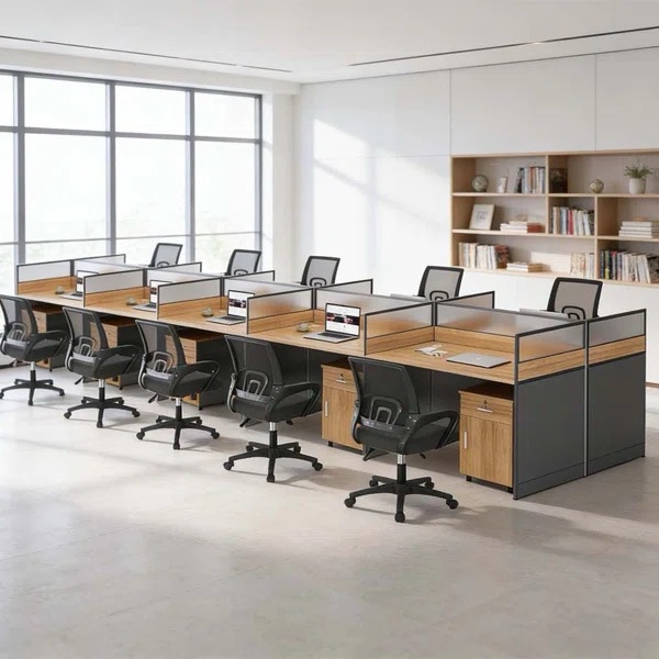 Featured: Mitsue Rectangle 11 Person Cubicle with Cable Management By Inbox Zero