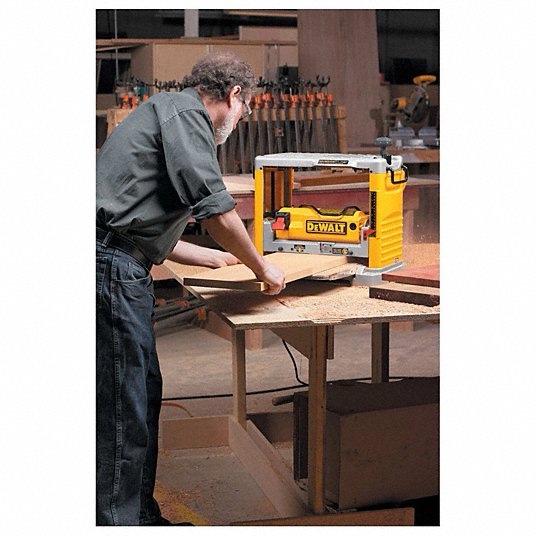 DEWALT Portable Planer: 115V, Single-Phase, 15 A, 1 hp, 12 1/2 in Max. Wd, 6 in Max. Ht, 10,000 RPM  Item 3AB12Mfr. Model DW734