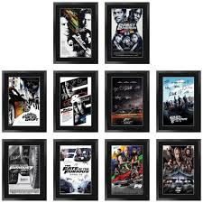(All 10-Entire Collection.) HWC Trading 2 Fast 2 Furious Paul Walker 16 x 12 inch Framed Gifts Printed Poster Signed Autograph Picture for Movie Memorabilia Fans - 16" x 12" Framed (BID IS PER ITEM, LOT IS FOR 10 FRAMES FAST N FURIOUS COLLECTIBLES.)