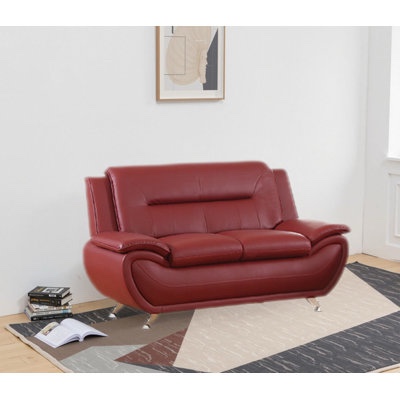 Lifestyle F4601 61" Upholstered Loveseat By Ivy Bronx Upholstery Color: Red