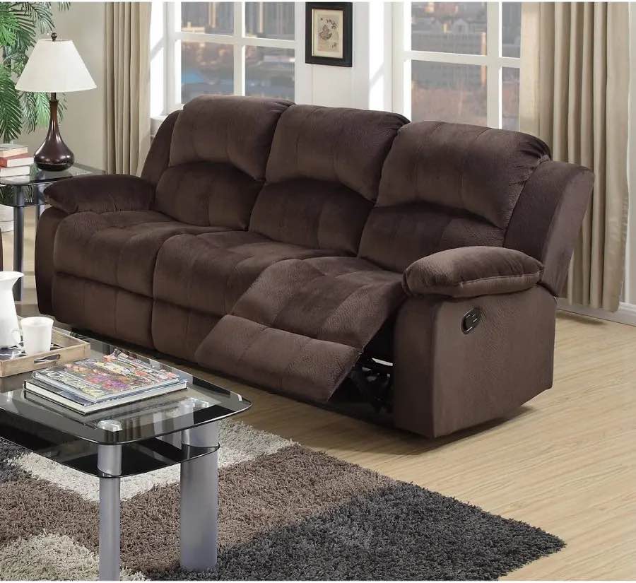LGQLJPLQQ Dark Brown Microfiber 1-Piece Living Room Recliner Sofa Set GS5032 for Living Room/House/Bedroom/Office/Apartment(Brown,GS5032-S)