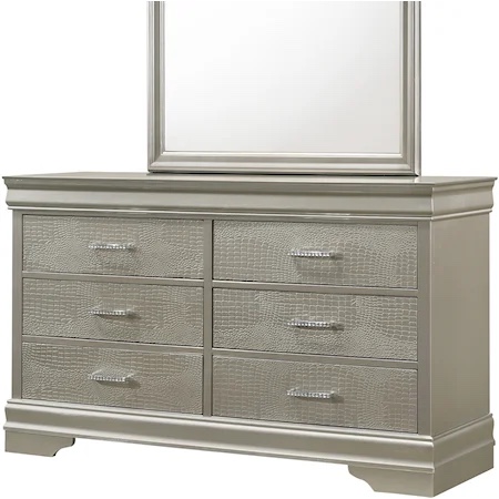 Crown Mark Amalia Dresser in Silver B6910-1