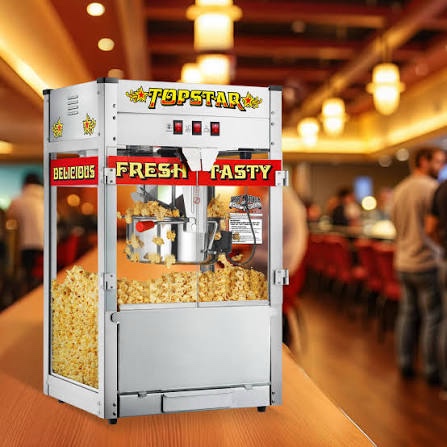 Top Star Popcorn Machine - 12oz Stainless-Steel Kettle, Reject Kernel Tray, Warming Light, and Accessories by Great Northern Popcorn (Red and Yellow)