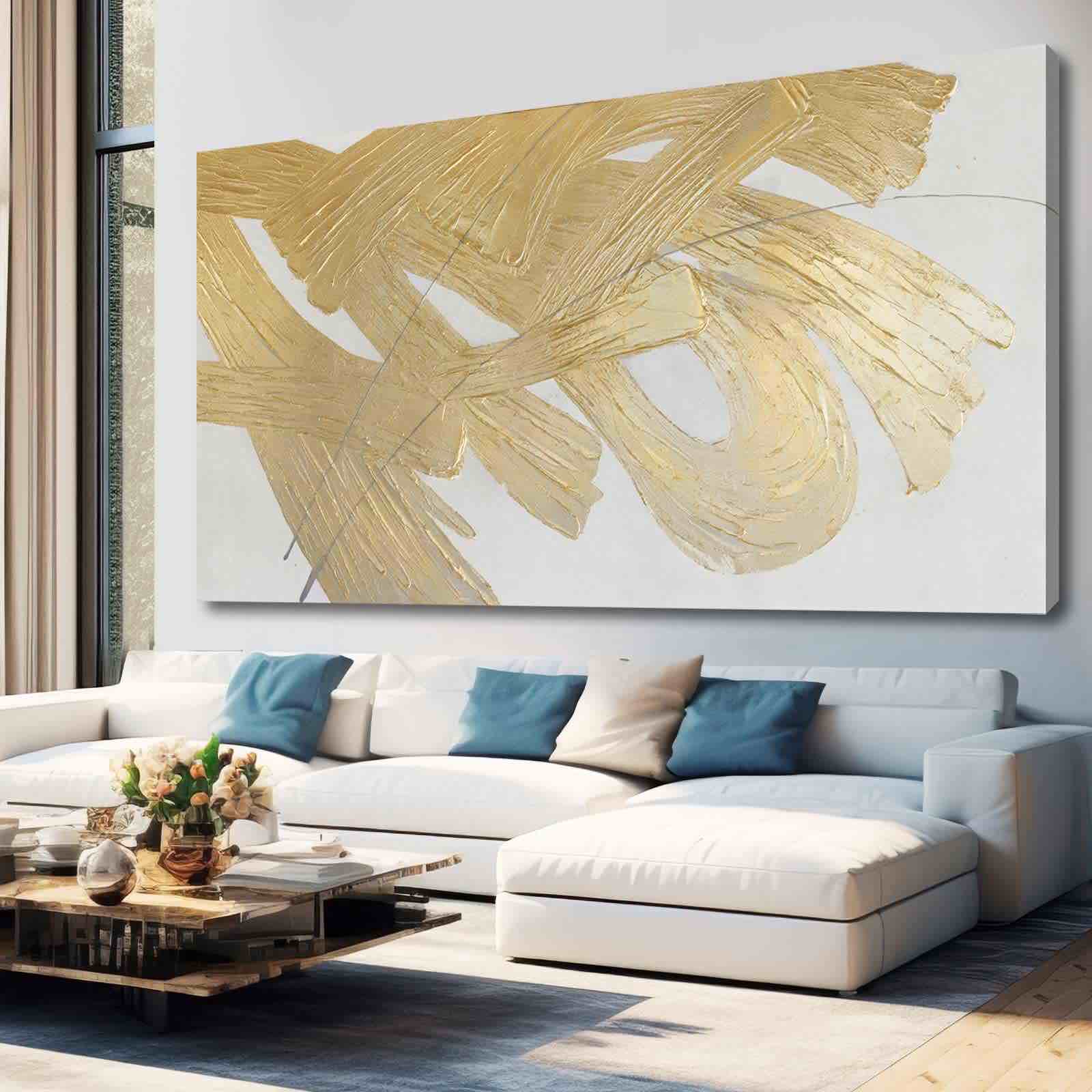 Golden Whirlwind " Golden Whirlwind I " by Beverly Fuller Painting Print Chelsea Art Studio Size: 81.75" H x 41.75" W