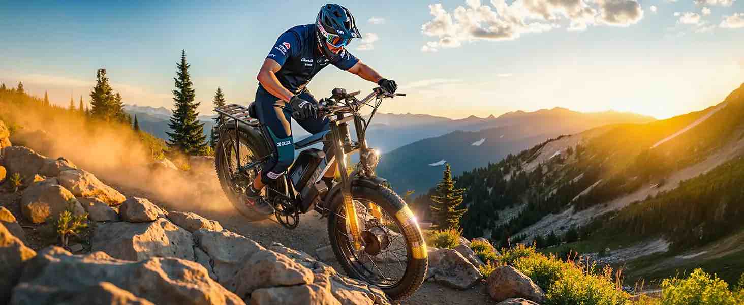 Featured: PUJH Fat Tire Duel Motor, Full Suspension, LED Headlight & Break light, Up To 45 mph All Terrain E-Bike!!! (Cage 1) 