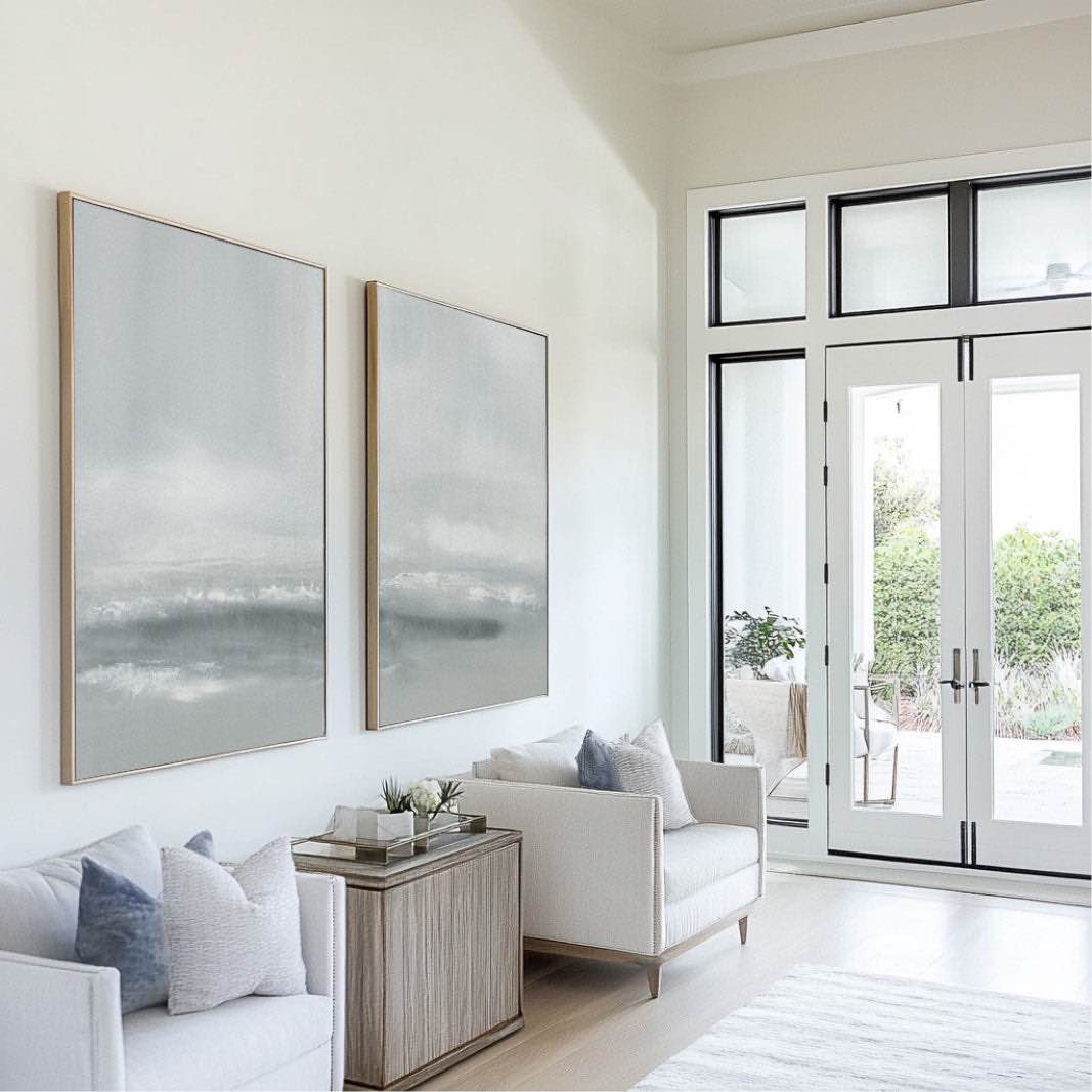 Minimal Landscape Dark Green Landscape color field abstract Minimum 2 Pieces