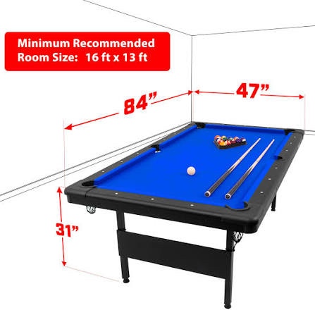 Condition photo showing New/Like New for GoSports Mid-Size Billiards Game Table - Choose 6 ft or 7 ft - Foldable Design By GoSports