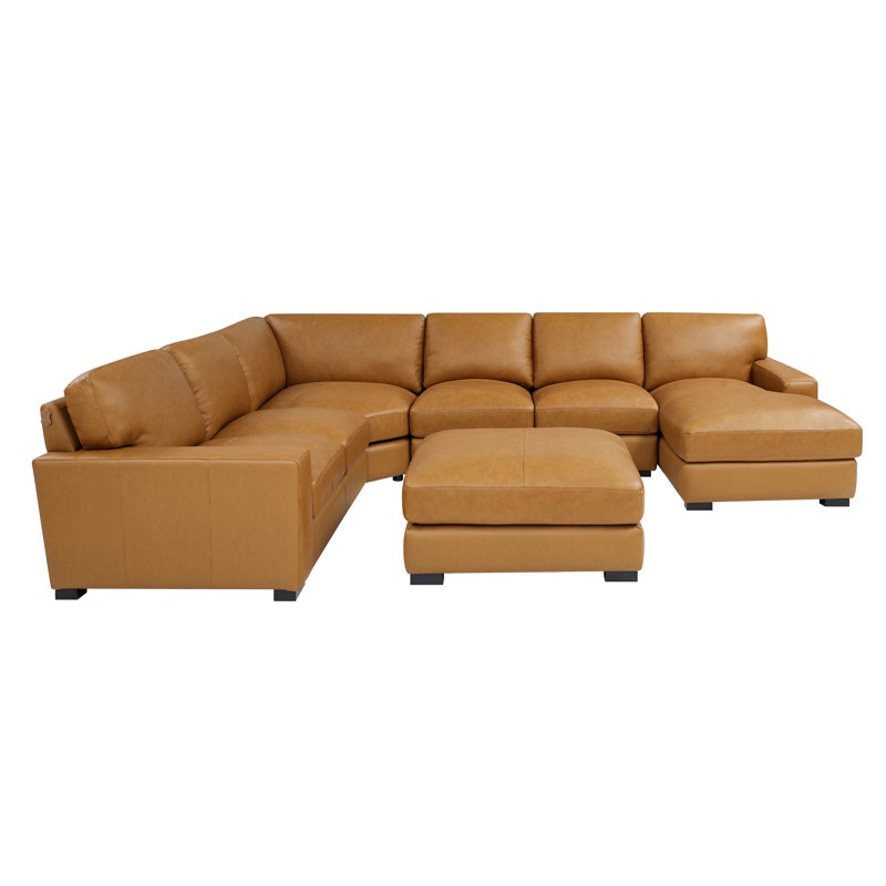 Condition photo showing Good Condition for Antanisha Leather Sectional Lark Manor