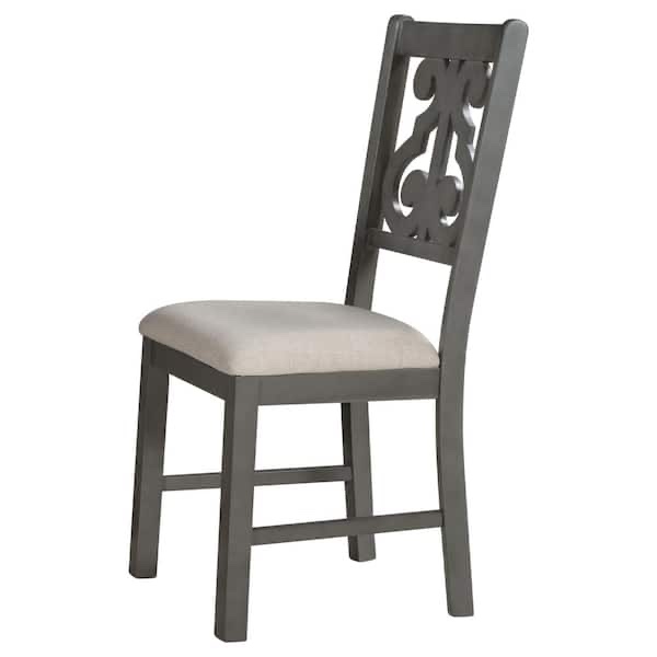 Condition photo showing New/Like New for Harper & Bright Designs Exquisitely Designed 5-Piece Wood Top Greenish Antique Blue Dining Set with Special-shaped Legs and Hollow Chair Back