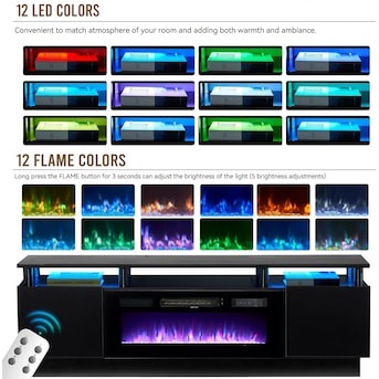 Condition photo showing New/Like New for AOXUN H21012BK048 TV Stand with H20020 Electric Fireplace