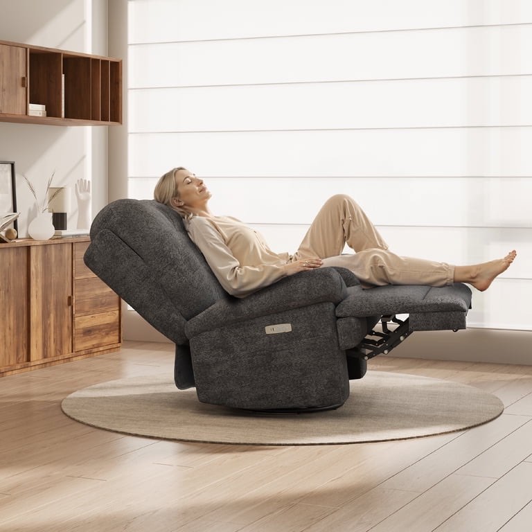 Condition photo showing Good Condition for Electric Recliner Chair with 270° Swivel Base, USB & Type-C Charging, Dual Cup Holders & Storage Pockets By COLAMY