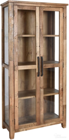 Condition photo showing New/Like New for Amsterdam Curio Cabinet In Natural Pine Amsterdam Collection  by Classic Home