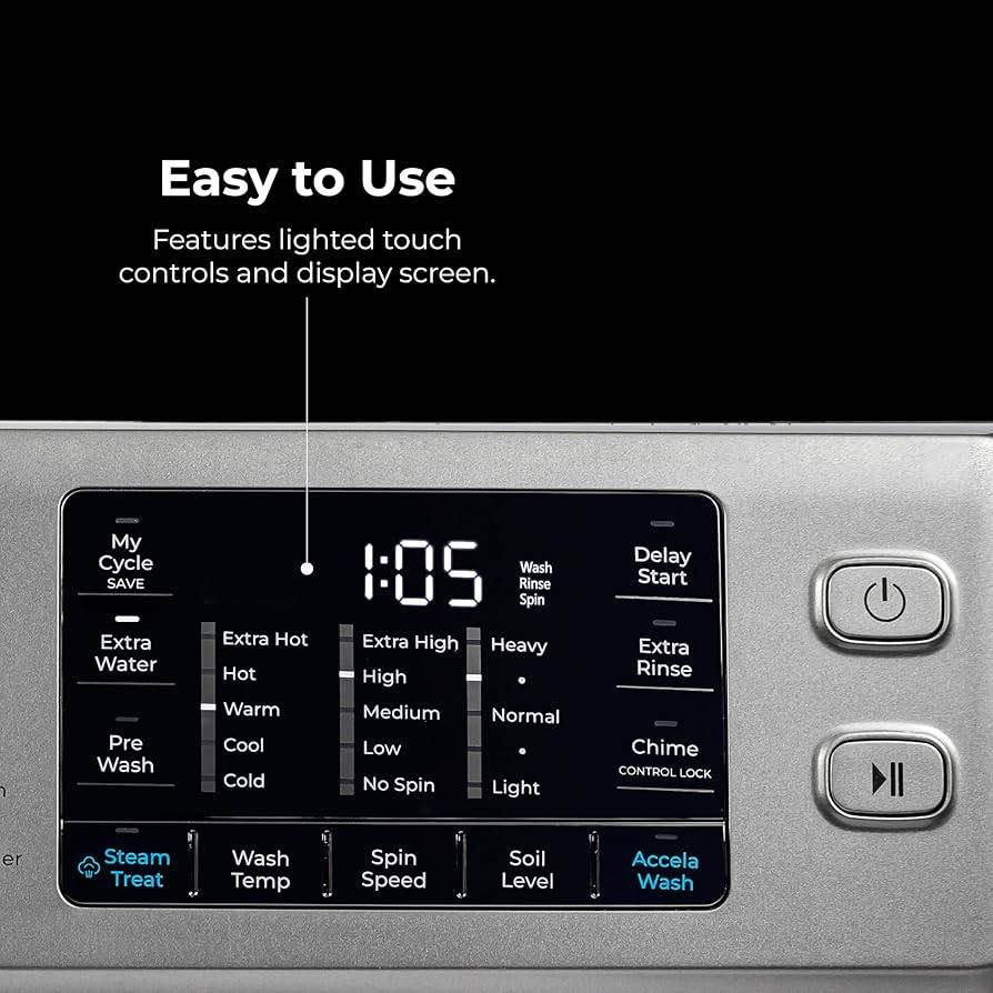 Condition photo showing New/Like New for Kenmore 4.5 cu. ft. Front Load Washer with Stain Removing Steam Treatment - Reduce Laundry Time with Accela Wash - LED - ENERGY STAR Certified - Metallic Silver