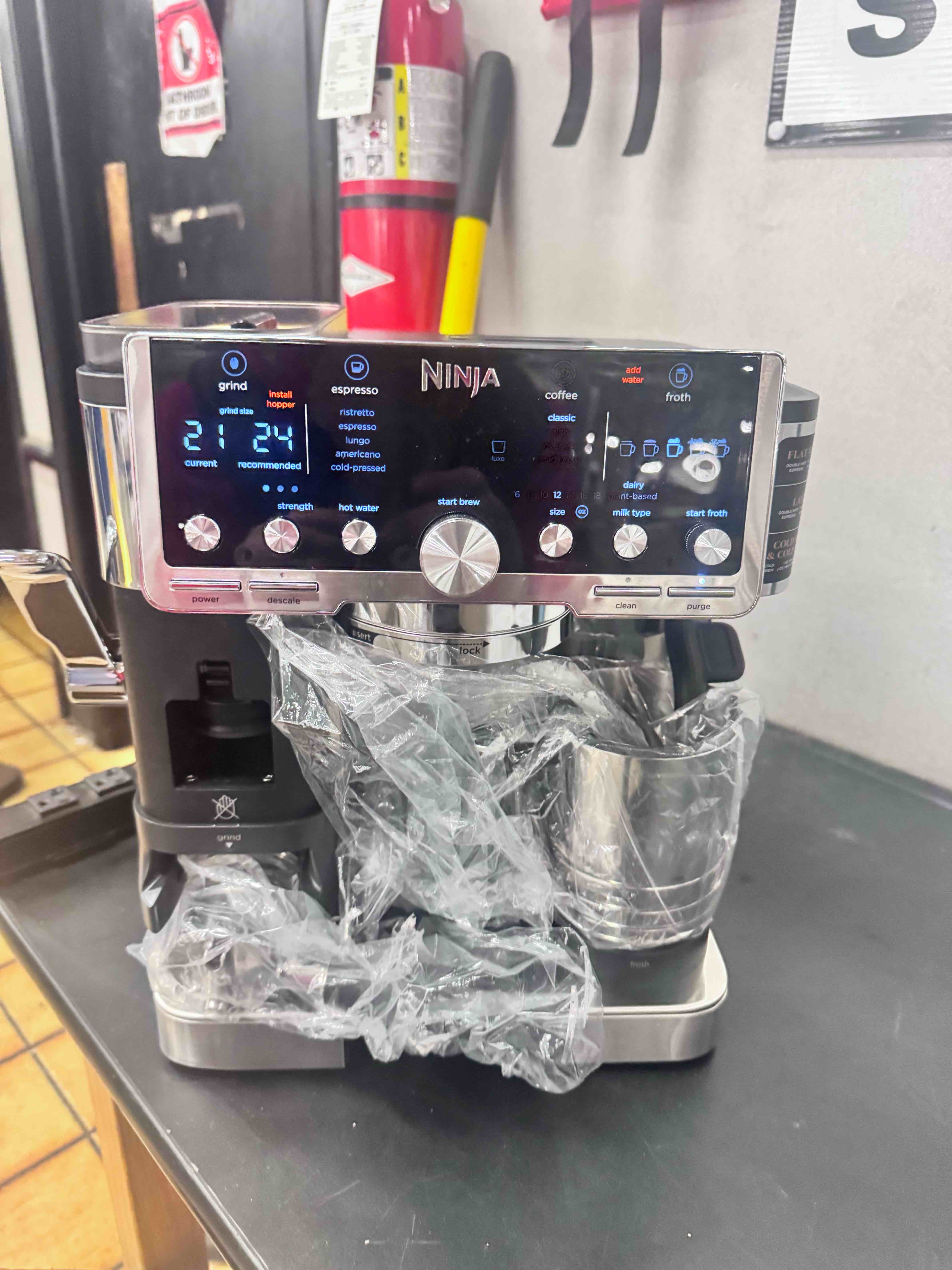 Condition photo showing New/Like New for Ninja Luxe Cafe Pro Series 4-in-1 Espresso Coffee Cold Brew Hot Water Machine Stainless Steel