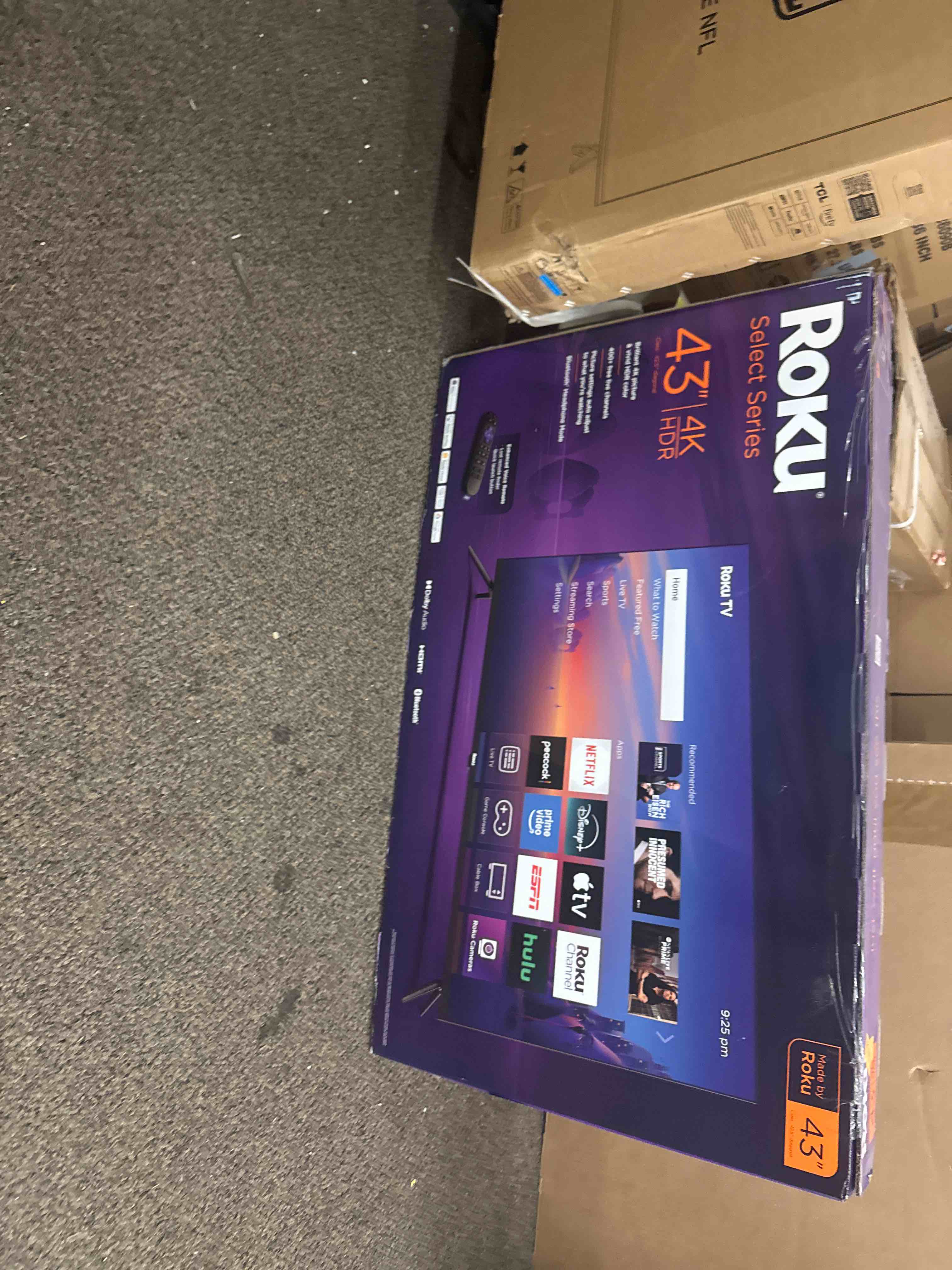 Condition photo showing New/Like New for Roku 43" Select Series 4K HDR Smart TV with TV Apps, Wi-Fi, Built-in Streaming - 43R4A4