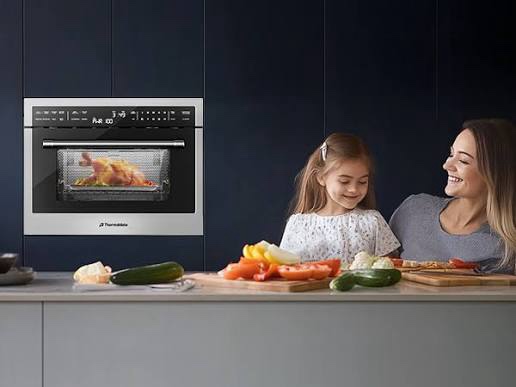 24 Inch Built-in Microwave and Convection Oven Combination, ThermoMate 1.6 Cu. Ft. Wall Oven Microwave Combos, 1000 Watt Power, Sensor Cook, Touch Control LCD Display, Stainless Steel Finish