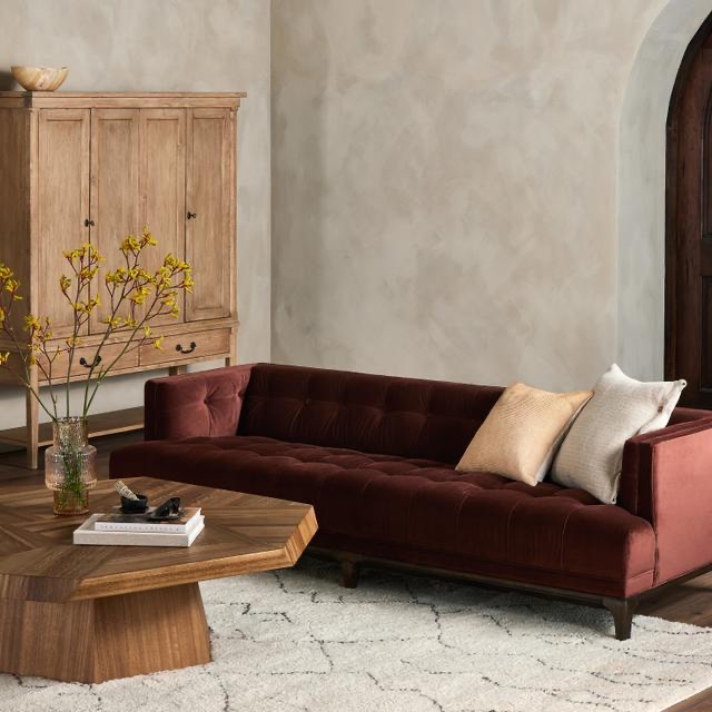 FEATURED: Four Hands Dylan Sofa Surrey Auburn / Sienna Brown!!! (ROW 11)CLOSED MOTHERS DAY, SUNDAY MAY 10TH