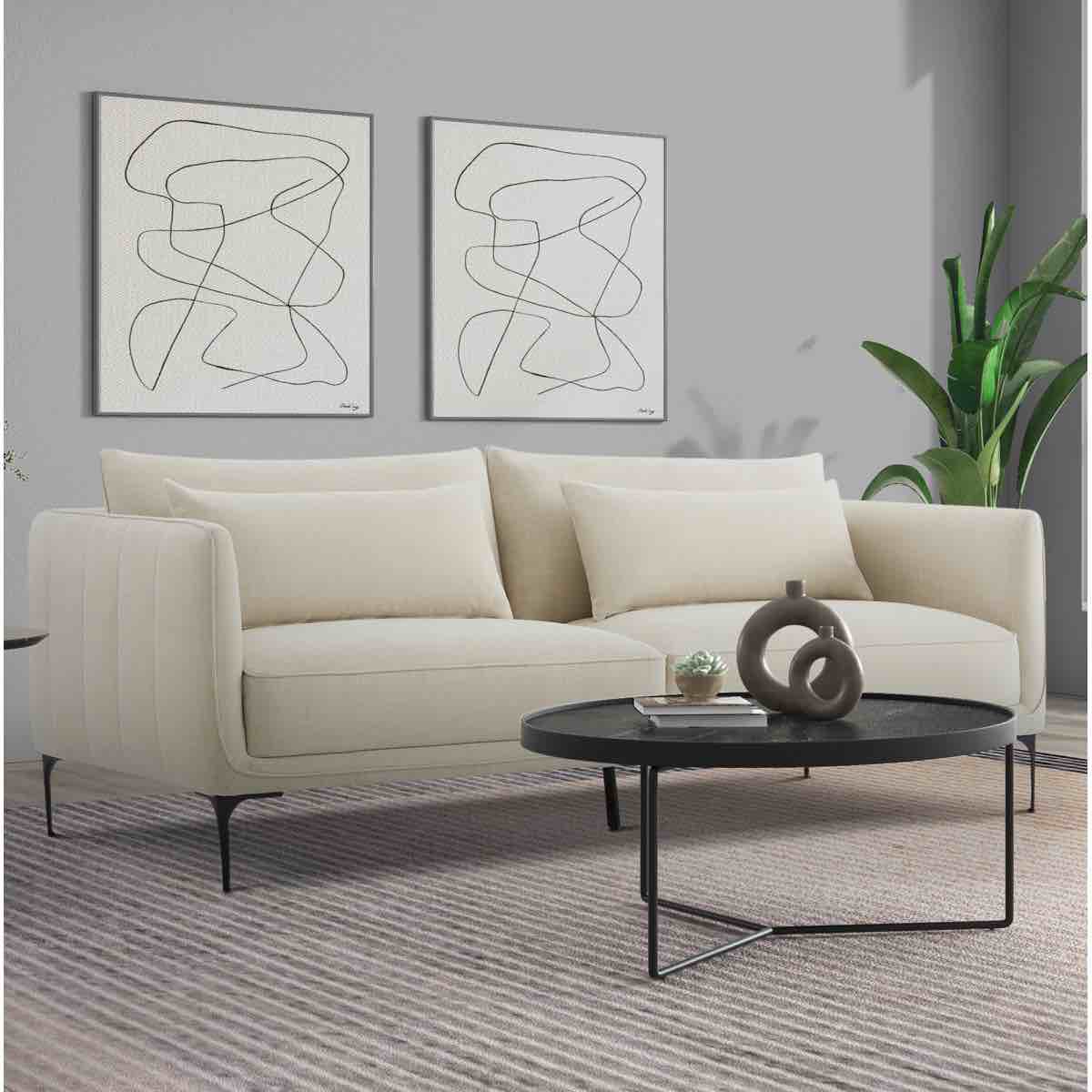 Rae 84'' Upholstered Sofa Fabric: Effie Linen Performance Linen