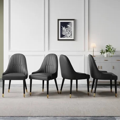 Nadel 18.9'' H Faux Leather Upholstered Side Chair (Set of 4) By Everly Quinn
