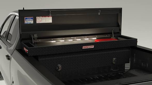Weather Guard Saddle Truck Tool Box Aluminum Full Extra Wide Textured Matte Black