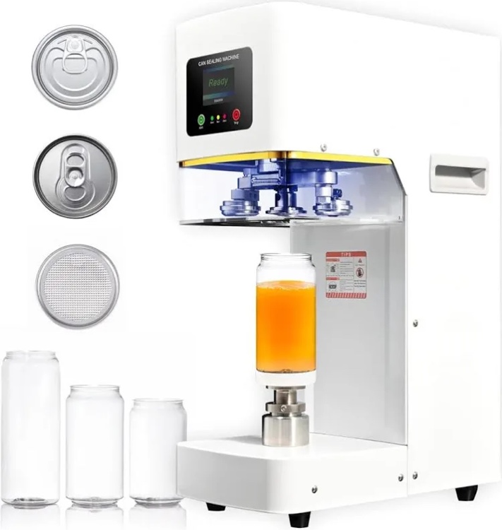 Condition photo showing New/Like New for commercial soda can sealer - 2.4-6.7 inch height adjustable, automatic can sealer for aluminum and plastic cans - white