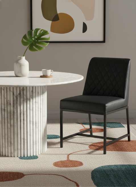 FEATURED:Meridian Genoa 48" Marble Dining Table SKU: 248White-DT48 248 White (PICK-UP 6/14,6/20)