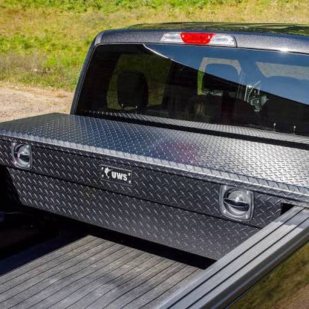 uws ec10473 69-inch matte black heavy-wall aluminum truck tool box with low profile, rigidcore lid