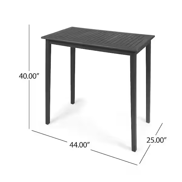 Condition photo showing New/Like New for polaris 41 in. dark grey rectangular wood outdoor patio bistro table