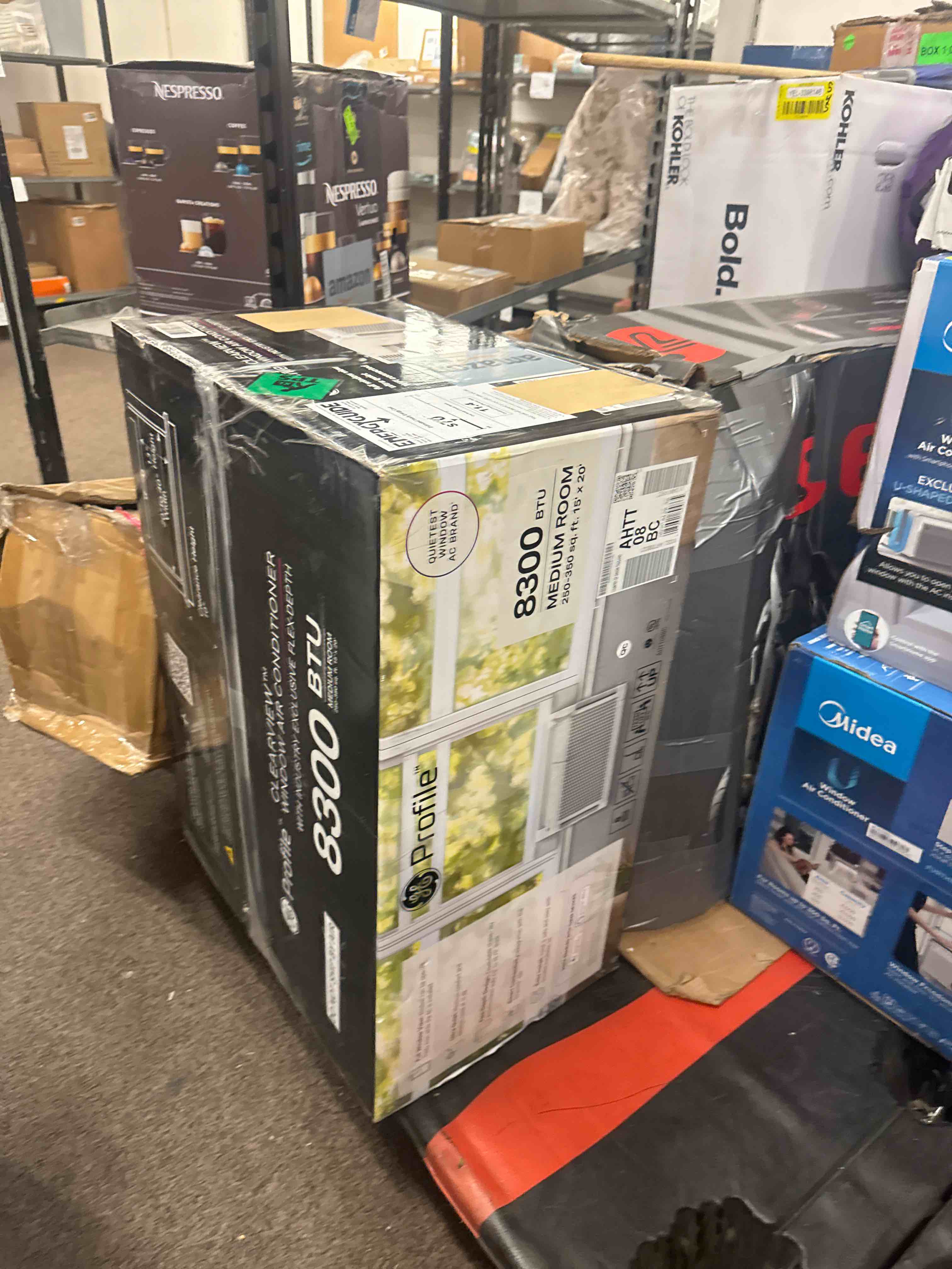Condition photo showing New/Like New for ge profile clearview window air conditioner unit, 8,300 btu, energy efficient cooling up to 350 sq ft., ultra quiet, smart home capable, includes remote, white