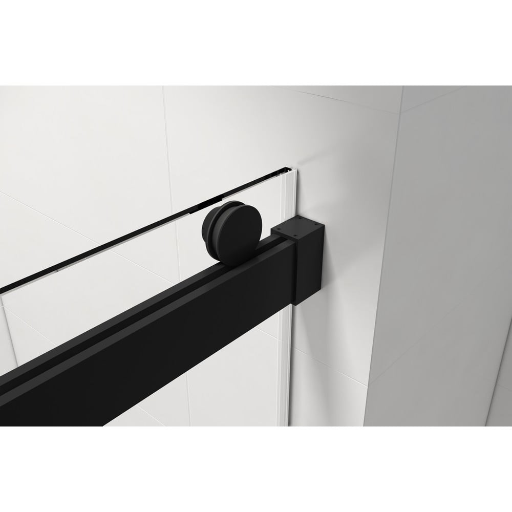Condition photo showing New/Like New for clovis clovis goods 21s1002-60mb 56-60 w x 76 h inch double sliding frameless shower door with clear glass, matte black