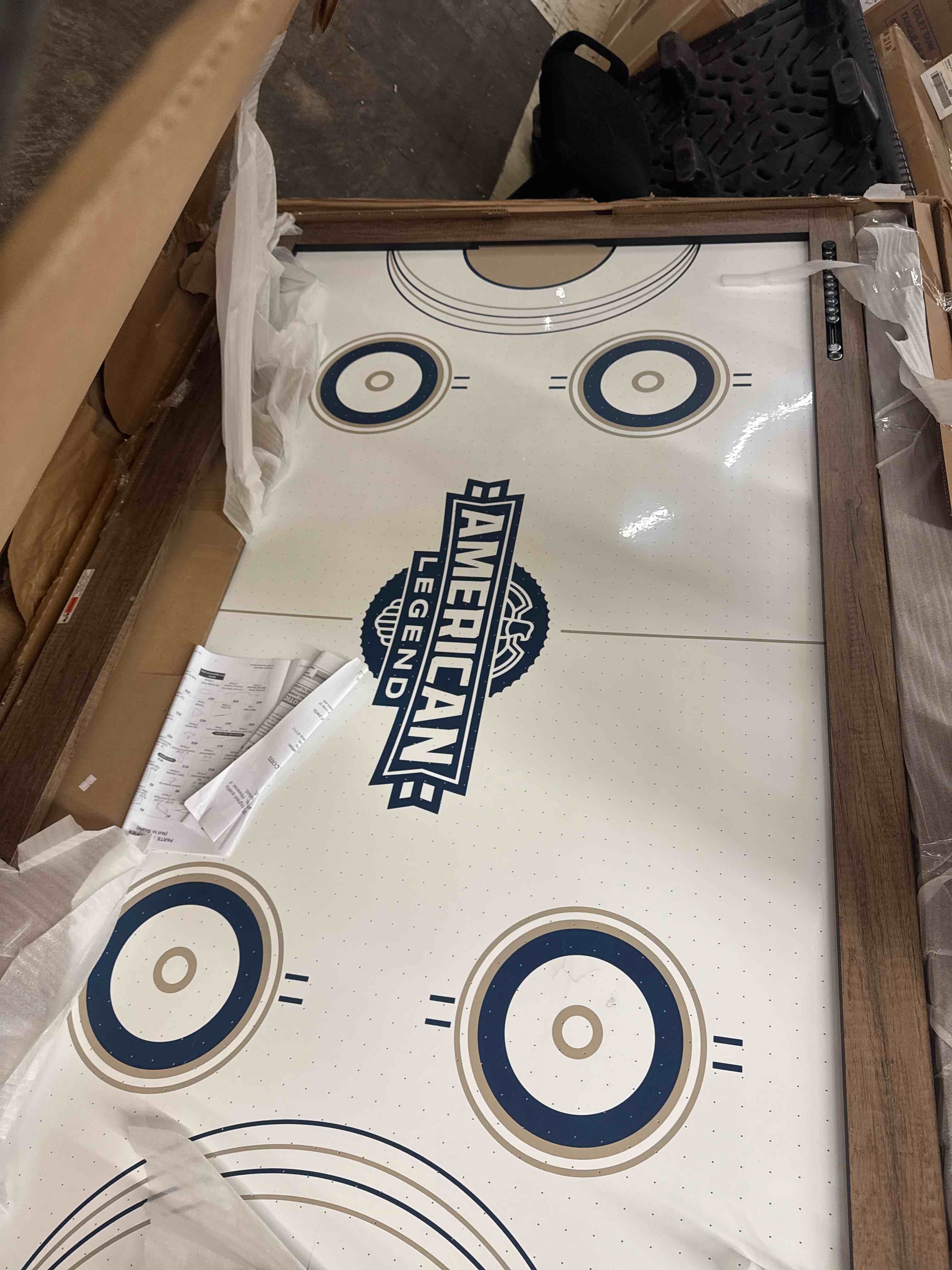Condition photo showing Good Condition for american legend 90" westbrook 3-in-1 combo game table (see photos - minor spiderweb hairline stress crack, see photos.)
