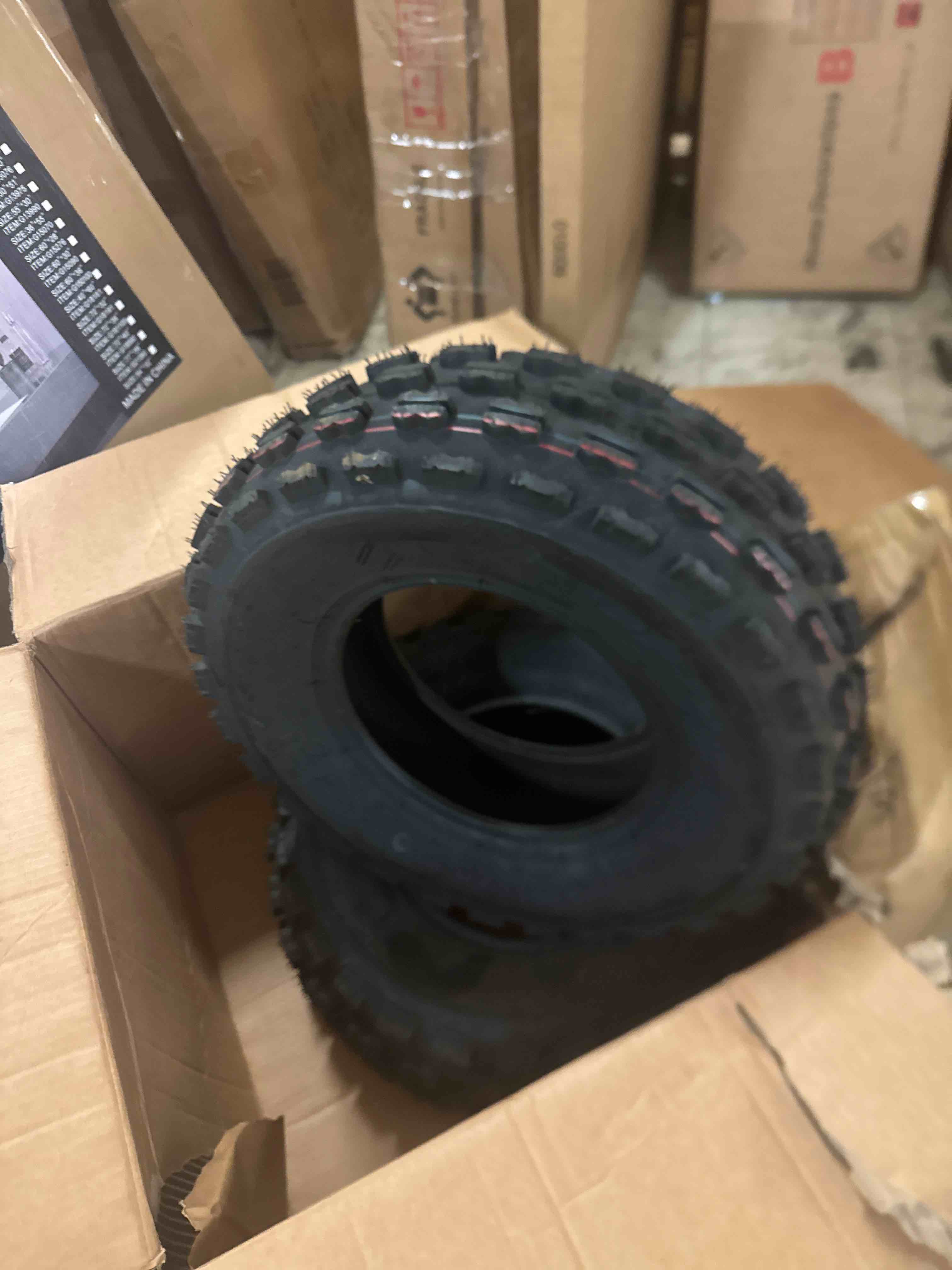 Condition photo showing New/Like New for Set of 2 Off-Road 22X7-10 ATV/UTV Tires, 22X7X10 4PR All-Terrain Tires, Heavy-Duty Tubeless Design for Mud, Dirt, and Turf Adventures