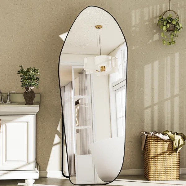 Condition photo showing New/Like New for Asymmetrical Full Length Mirror By NeuTypeChic Finish: Black