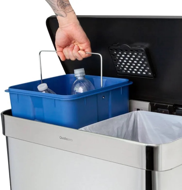 Condition photo showing New/Like New for Qualiazero 16 Gallon Dual-Compartment Step Kitchen Trash Can