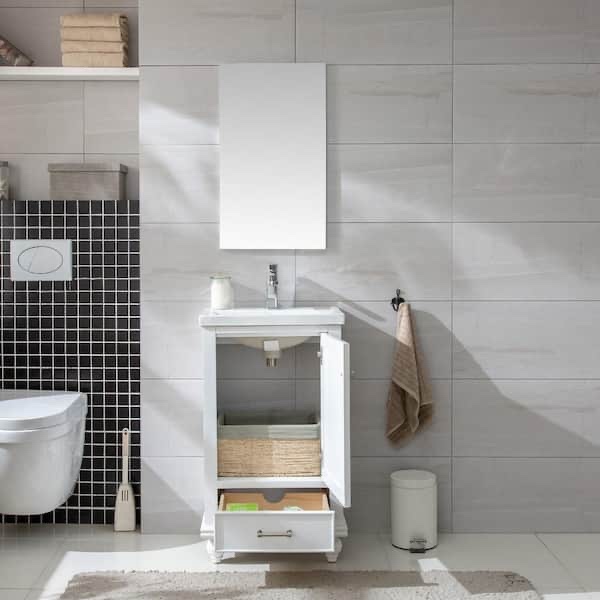 Condition photo showing New/Like New for SUDO Design Melissa - 20GW white porcelain sink grain white vanity