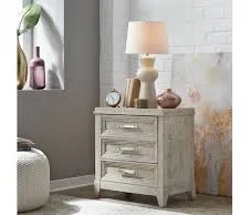 Condition photo showing New/Like New for Belmar 3 Drawer Nightstand w/ Stained Drawers By Wade Logan