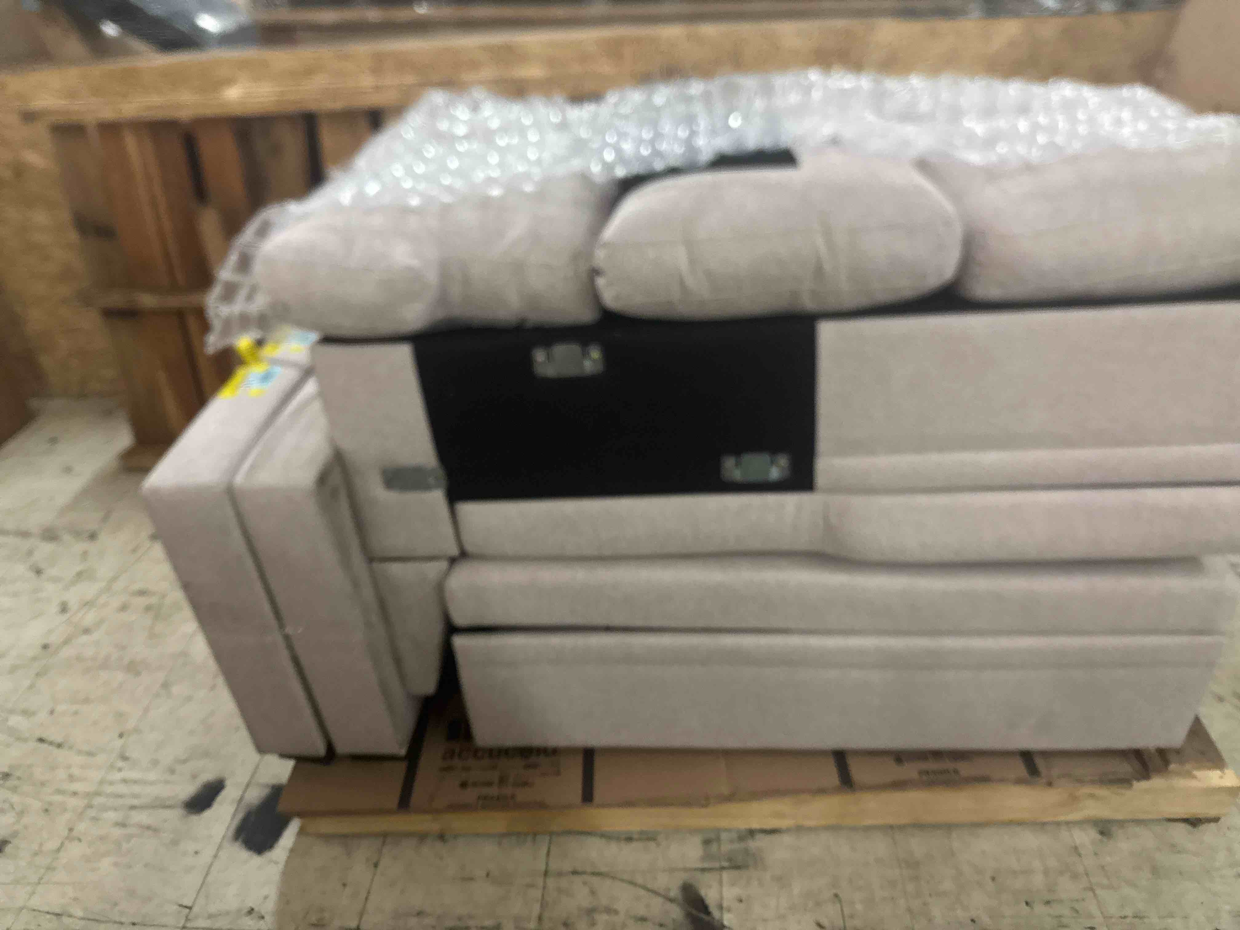 Condition photo showing Good Condition for 55" Convertible Folding Sofa Bed, Pull Out Couch Love Seat Sleeper Bed, Small Fold Out Loveseat sleeper with Cup Holder and Pillow for Small Space, Bedroom Lounge, Dorm, Living Room(Beige Chenille)