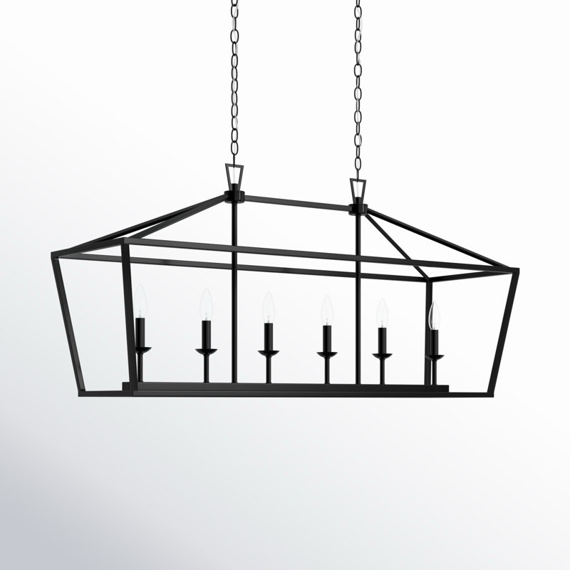 Condition photo showing New/Like New for Hertford 6 - Light Dimmable Kitchen Island Geometric Chandelier By Laurel Foundry Modern Farmhouse®