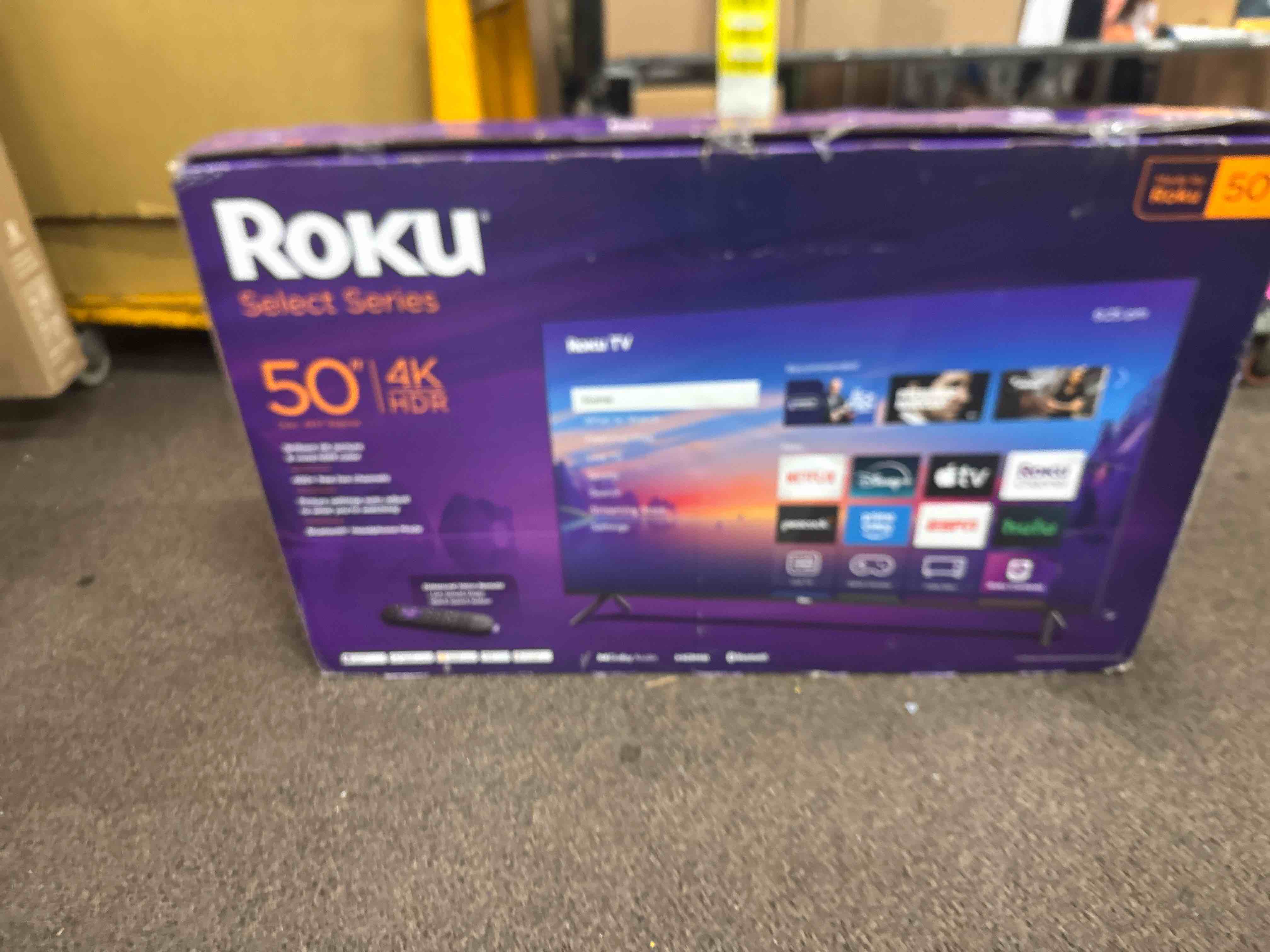 Condition photo showing New/Like New for Roku 50" Select Series 4K HDR Smart TV TV Remote, 60Hz, HLG, HDR10+, Google Assistant & Amazon Alexa Compatible - 50R4C4 (Renewed)