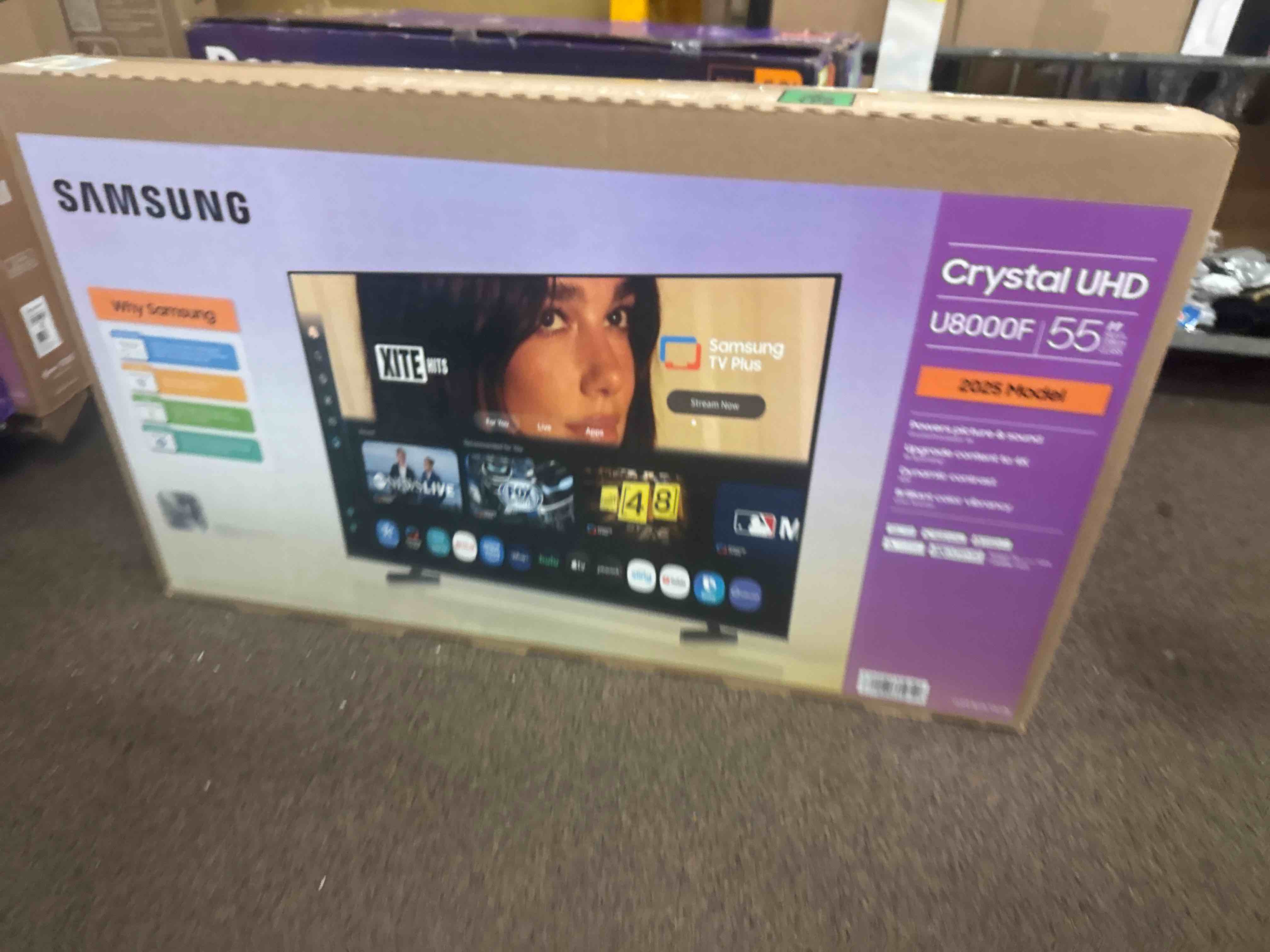 Condition photo showing New/Like New for Samsung 55-Inch Class Crystal UHD U8000F 4K Smart TV (2025 Model) Endless Free Content, Crystal Processor 4K, MetalStream Design, Knox Security, Compatible with Alexa (TESTED - WORKING CONDITION, SEE PHOTOS.) 