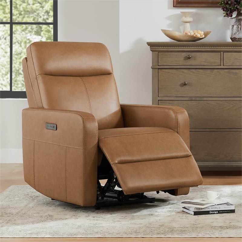 leena genuine leather power recliner by birch lane