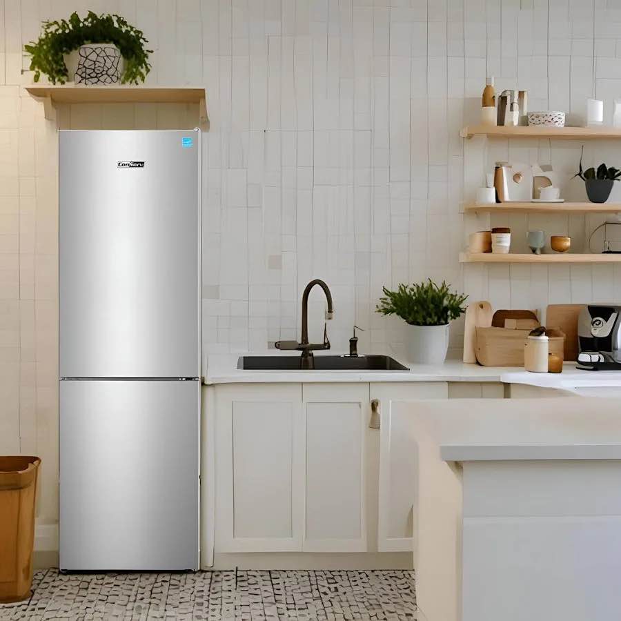 Sharp SJB1255GS Bottom-Freezer Counter-Depth Refrigerator, 24 Inch, 11.5 Cubic Foot, Garage Ready