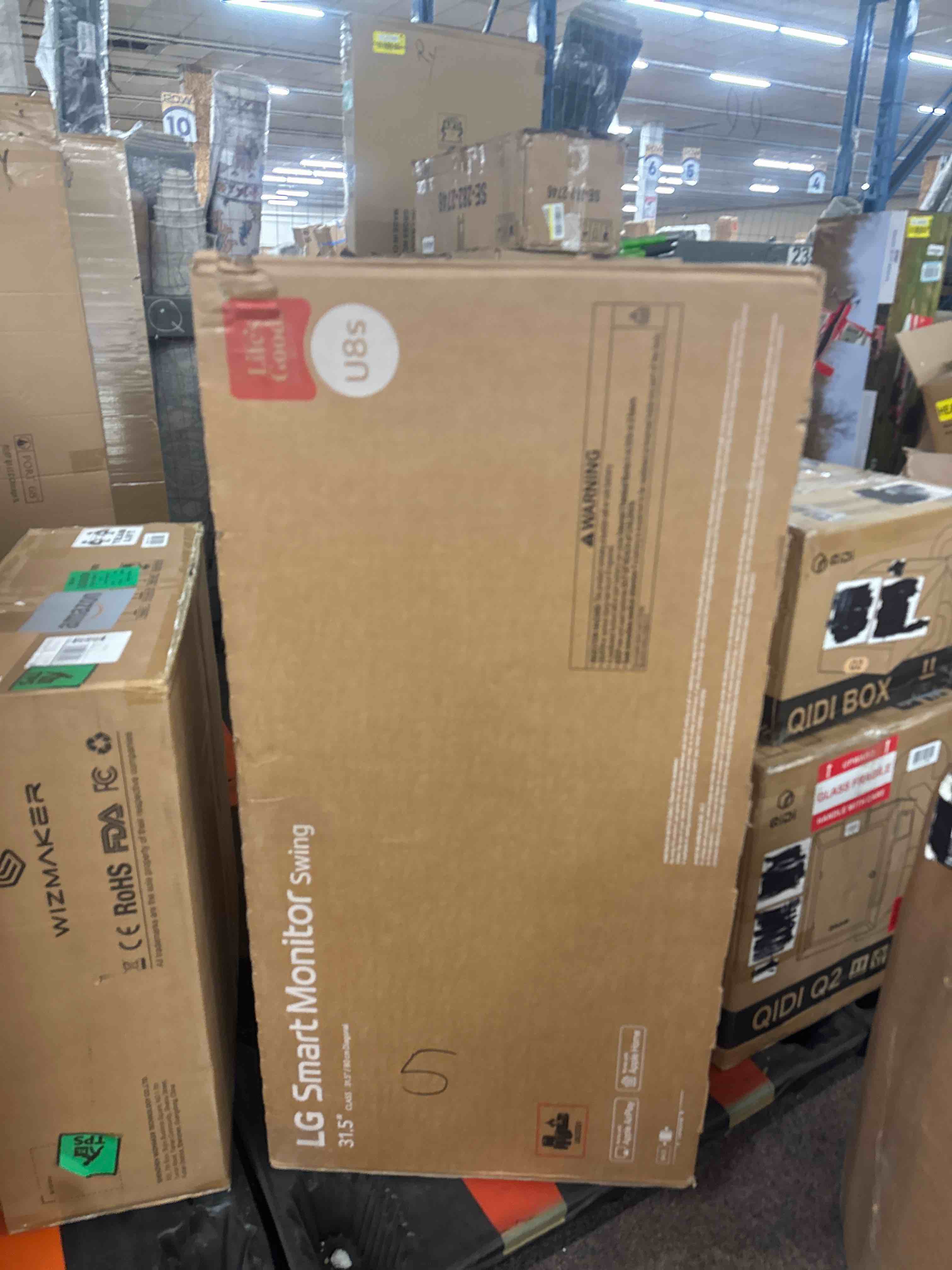 Condition photo showing New/Like New for lg swing 31.5" 32u889sa 4k uhd ips smart monitor eyecare with touchscreen, rolling stand, webos, airplay 2 + screen share, built-in speaker, hdmi, usb-c 65w, tilt/height/swivel/pivot stand, white