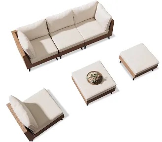 Condition photo showing New/Like New for yardgrace - 6 pieces patio furniture set rattan outdoor conversation sofa sets complete modular sectional for patios