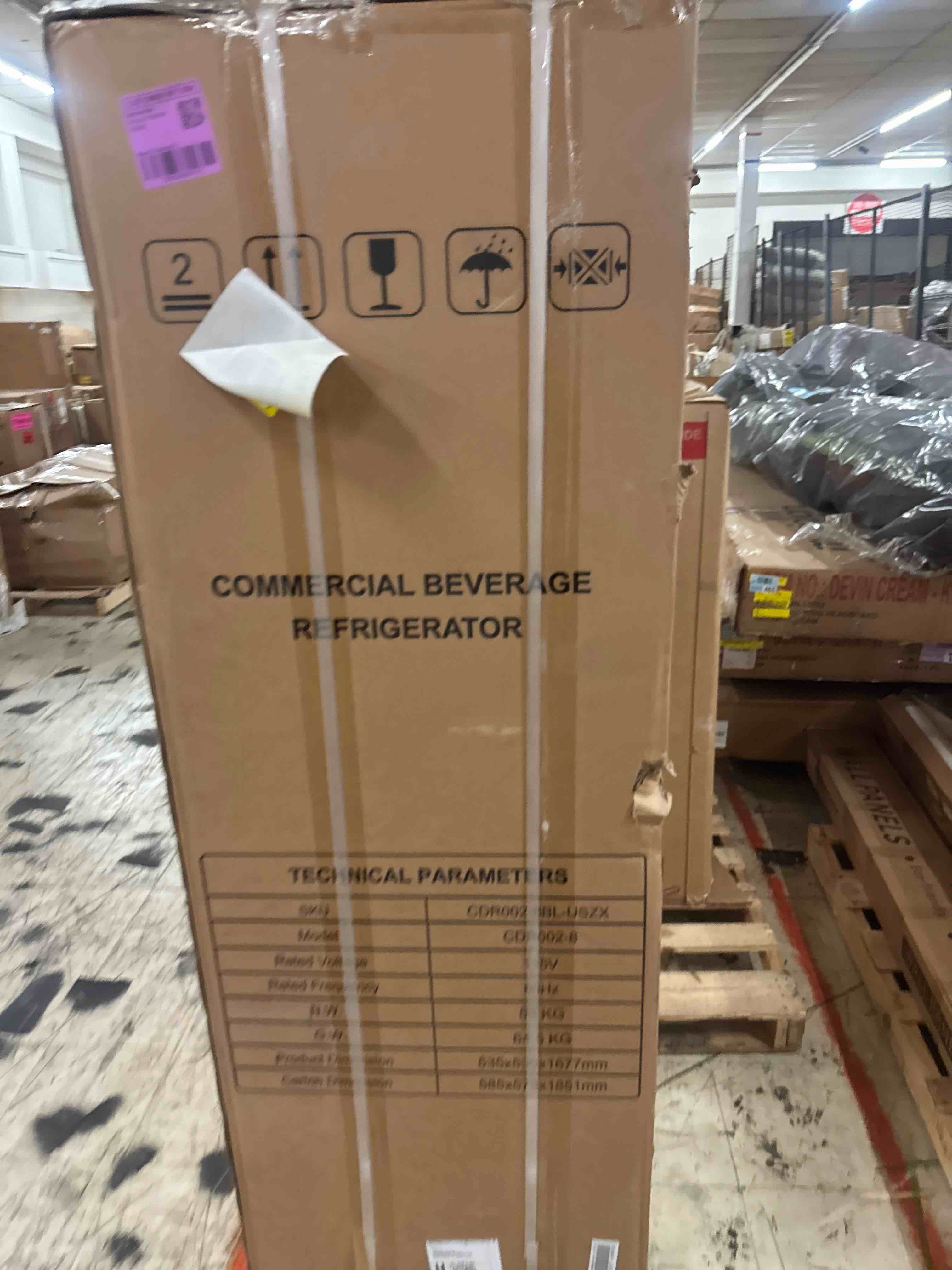 Condition photo showing New/Like New for 8 cu.ft commercial display refrigerator, double-tempered glass door refrigerator with lock & led light, merchandiser cooler for bar, restaurant, or office, etl certified