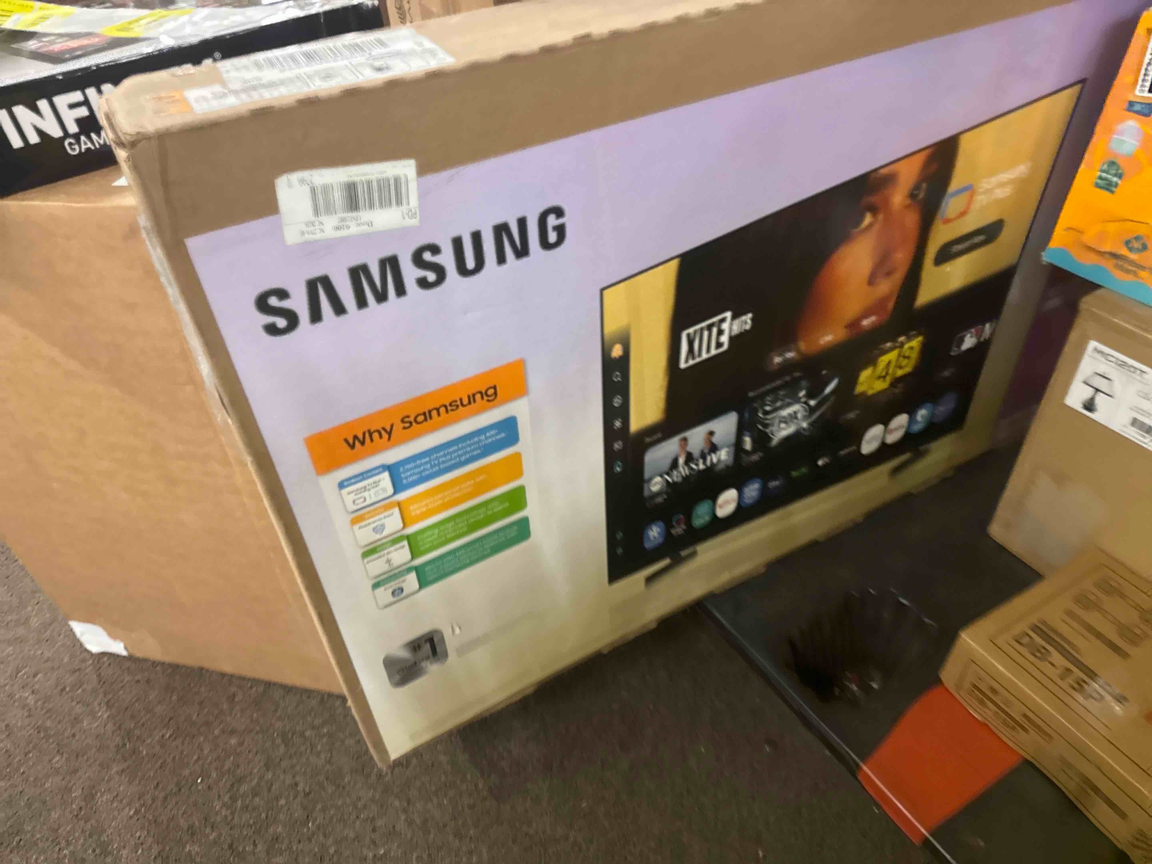 Condition photo showing New/Like New for samsung 55-inch class crystal uhd u8000f 4k smart tv (2025 model) endless free content, crystal processor 4k, metalstream design, knox security, compatible with alexa