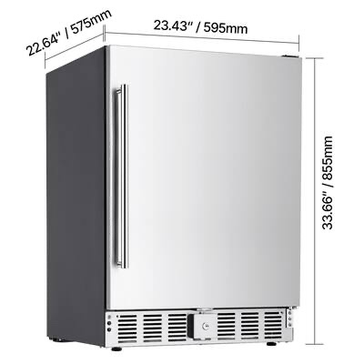 Condition photo showing New/Like New for vevor - 24-inch indoor/outdoor beverage refrigerator, 150 qt freestanding or undercounter beverage fridge - metal plate sprayed in black